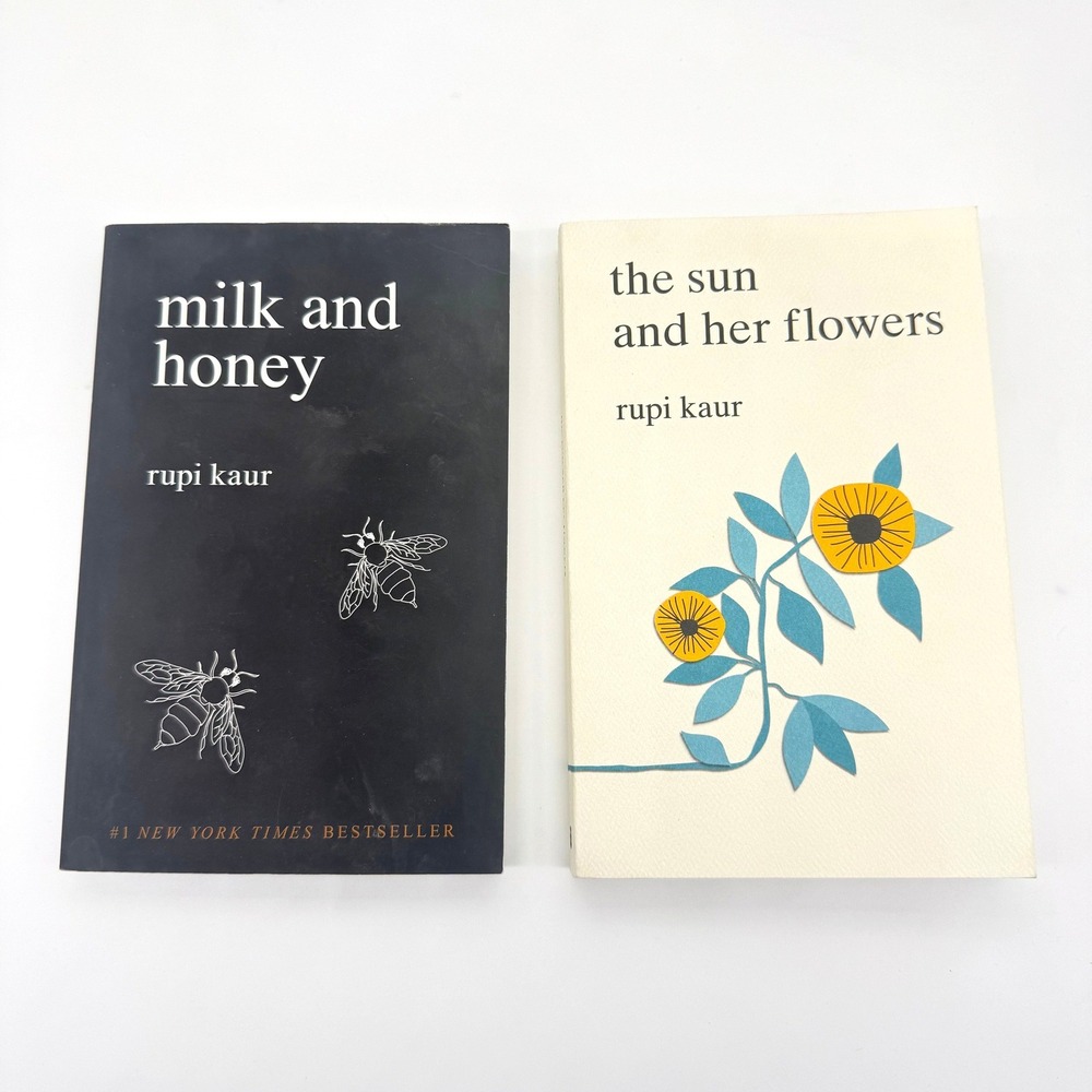 Rupi Kaur Poetry Book Lot Milk and Honey & The Sun and Her Flowers Paperback Lot